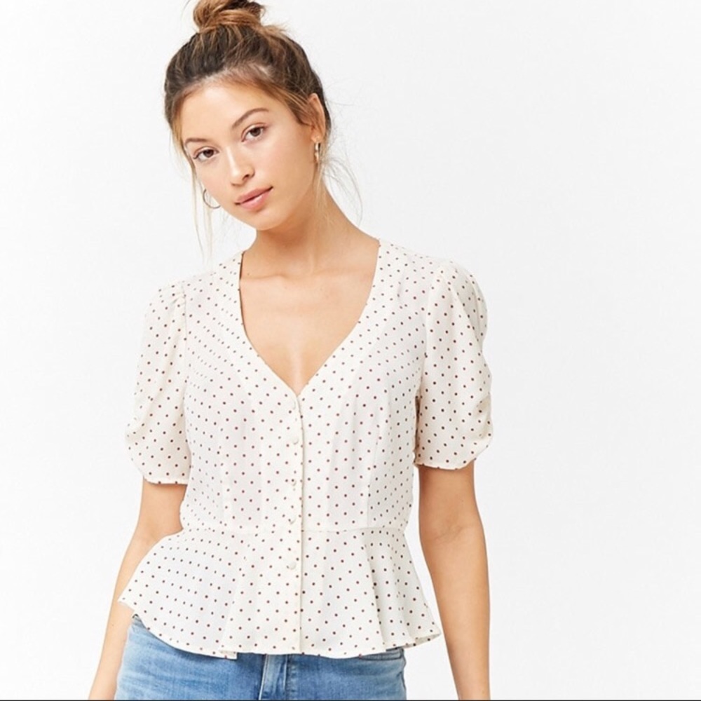 F21 polka dot top